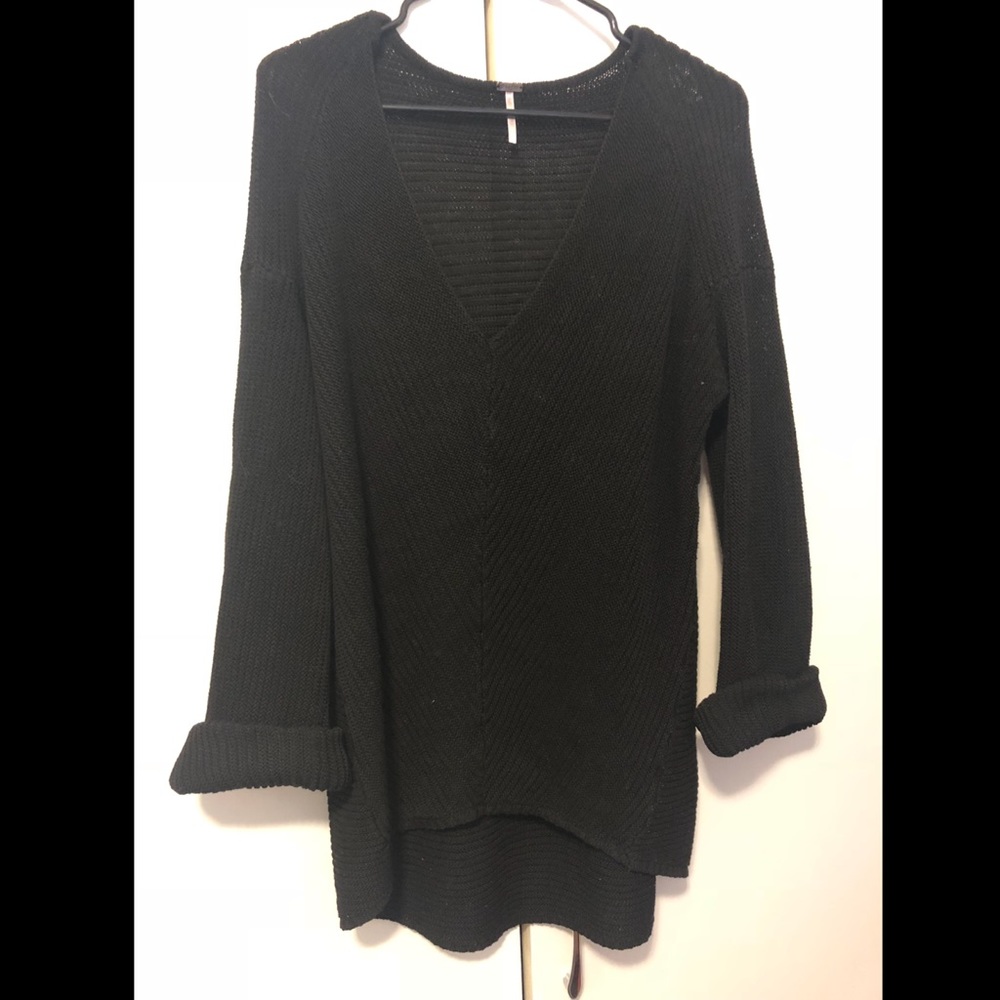 Comfy Black V-neck Sweater